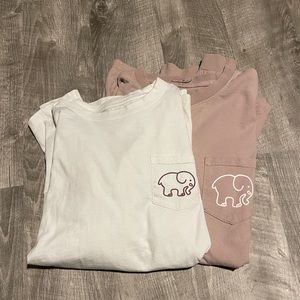 Ivory Ella Long sleeve shirts- taupe and creme/whitish size medium